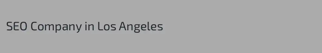 SEO Company in Los Angeles